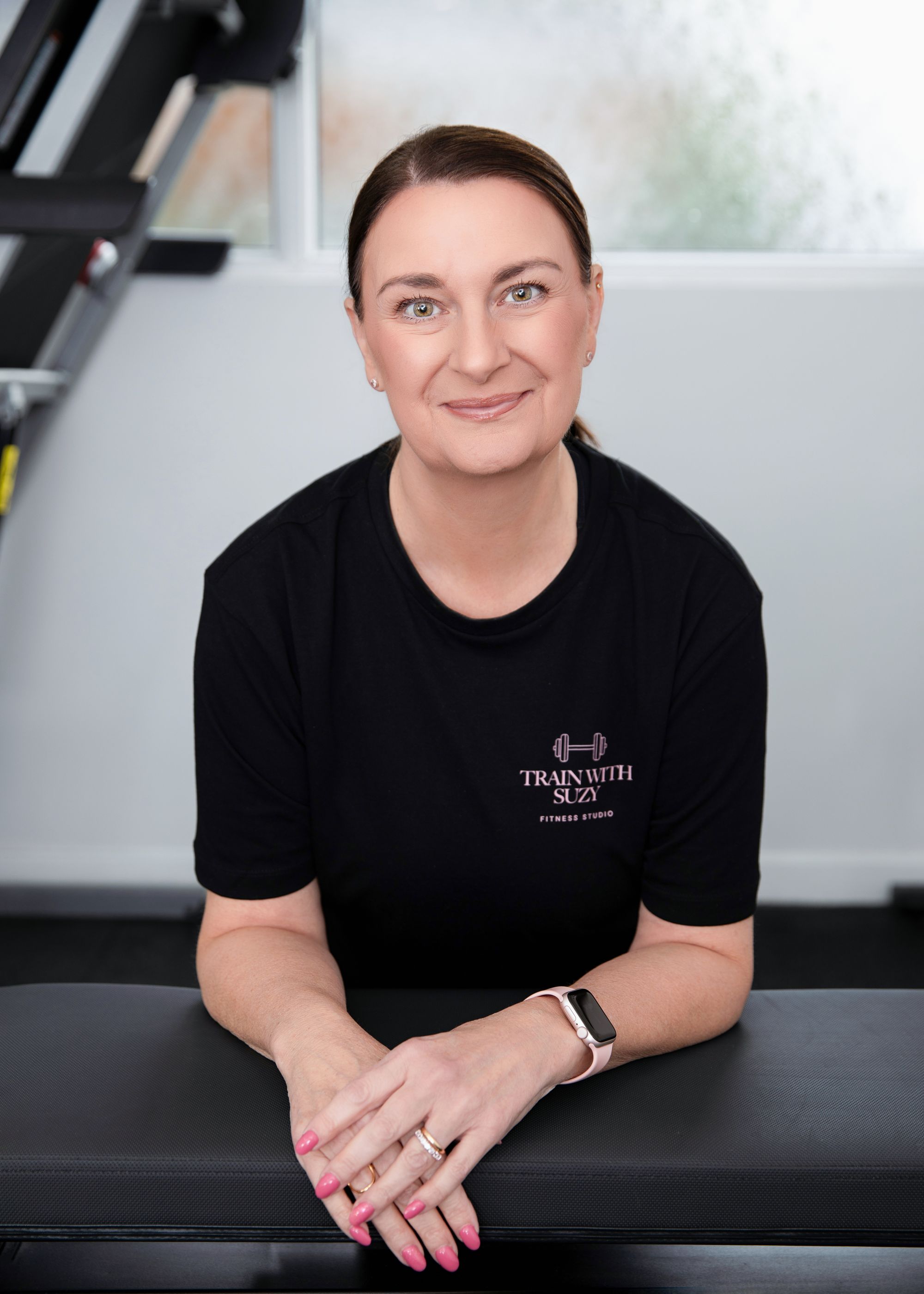 Suzy Newson, women's personal fitness trainer, in her private gym in Sheffield